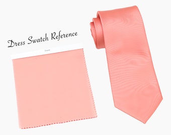 Koralle Hochzeit Krawatte: Mikrofaser Herren Krawatte & Einstecktuch