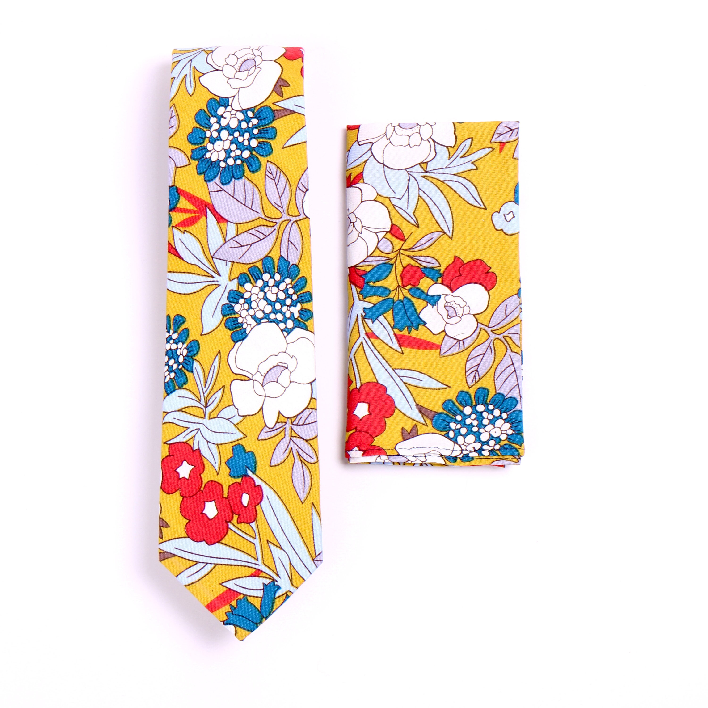 Golden Floral Mens Tie Bow Tie Pocket Square Set Wedding Mens Etsy