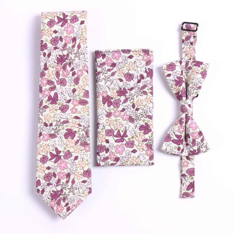 Mens Ties Purple Mens Ties Floral Ties Sets Floral Tie Set Etsy