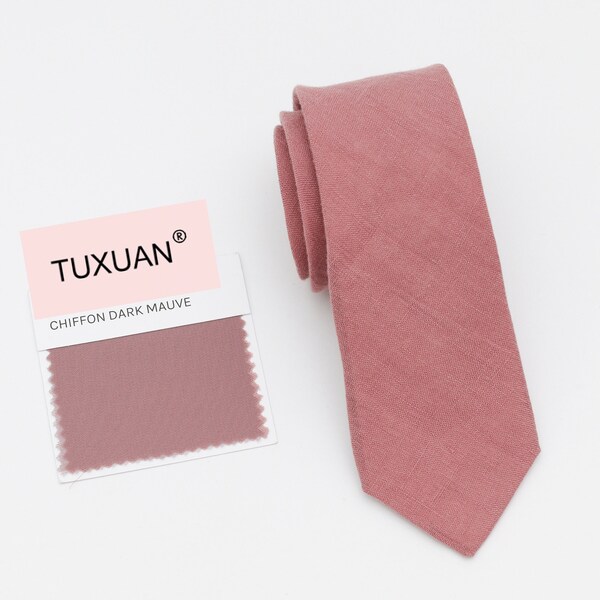 TUXUAN Dark Mauve Wedding Tie Velvet, Men’s Tie Dark Mauve Skinny, Vintage Mens Tie Dark Mauve, Bow Tie Dark Mauve, Dark Mauve Dress Tie