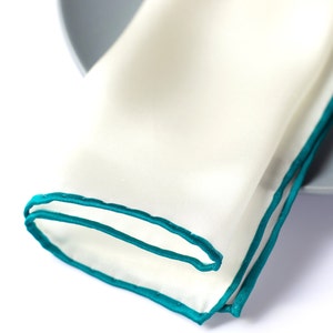 Oasis  Pure silk Pocket Square, Handroll Handkerchief, Groomsmen Hanker Chief, Italian Pocket Square, Wedding Pocket Square, Mens Accessory