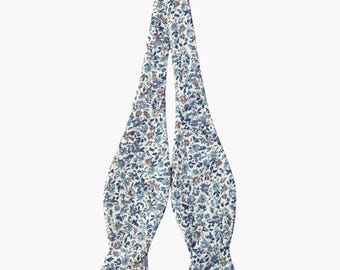 Dusty Blue Self-Tie Cotton Bow Tie - 2.5" Width, Adjustable & Handmade