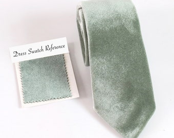 DARK EUCALYPTUS Wedding Velvet Tie, Men’s Vintage, Dark Eucalyptus Bow Tie, Groomsmen Tie, Dark Eucalyptus Dress Tie, Gift for Men, E1254