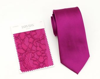 KissTies Raspberry Tie Solid Satin Necktie Wedding Ties For Men