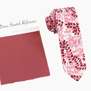 TUXUAN DESERT ROSE Floral Wedding Tie, Wedding Men’s Tie, Vintage Men’s Tie, Desert Rose Bow Tie, Tie Desert Rose, Desert Rose Pocket Square