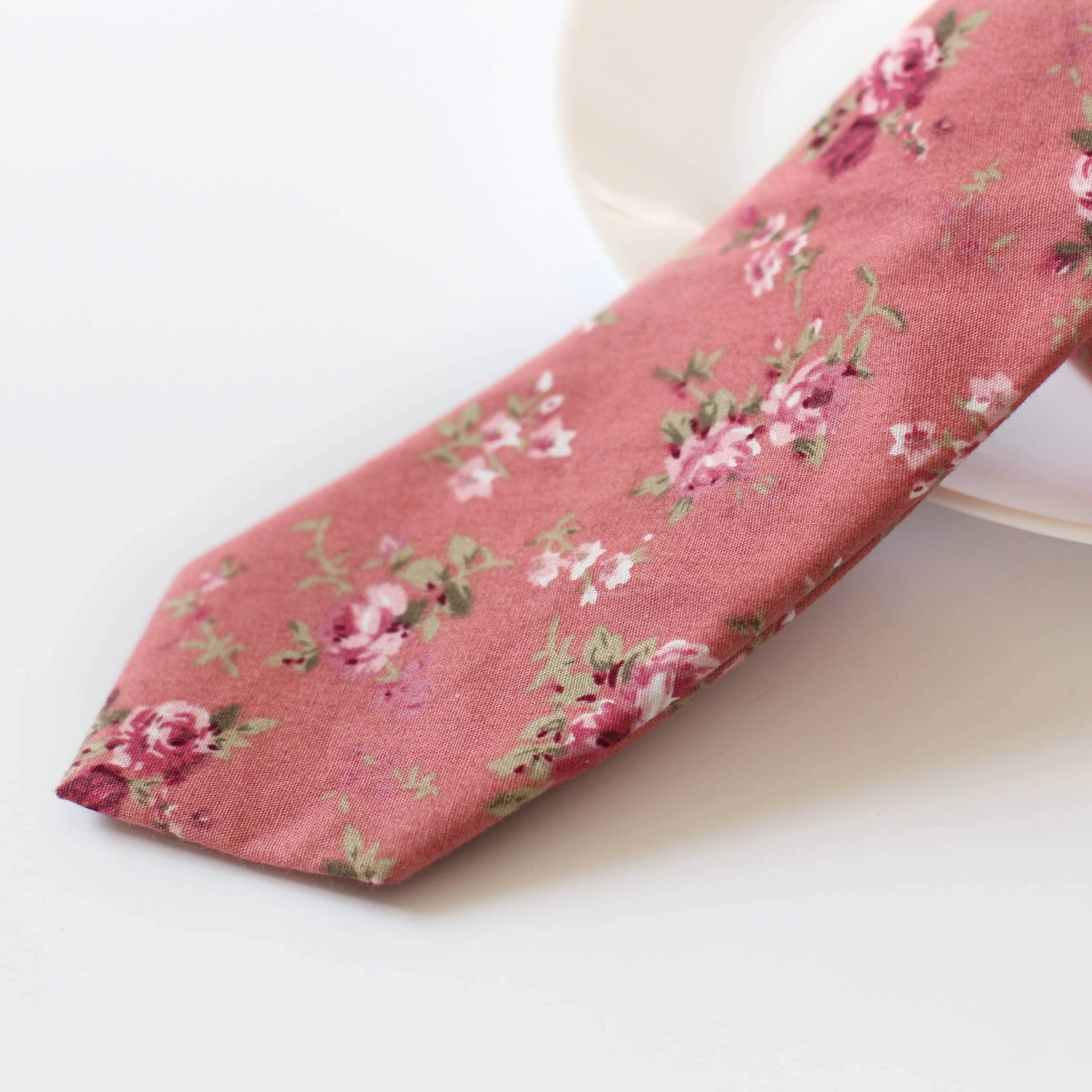 Maroon Wedding Floral Skinny Tie Skinny Ties Cotton Skinny Etsy