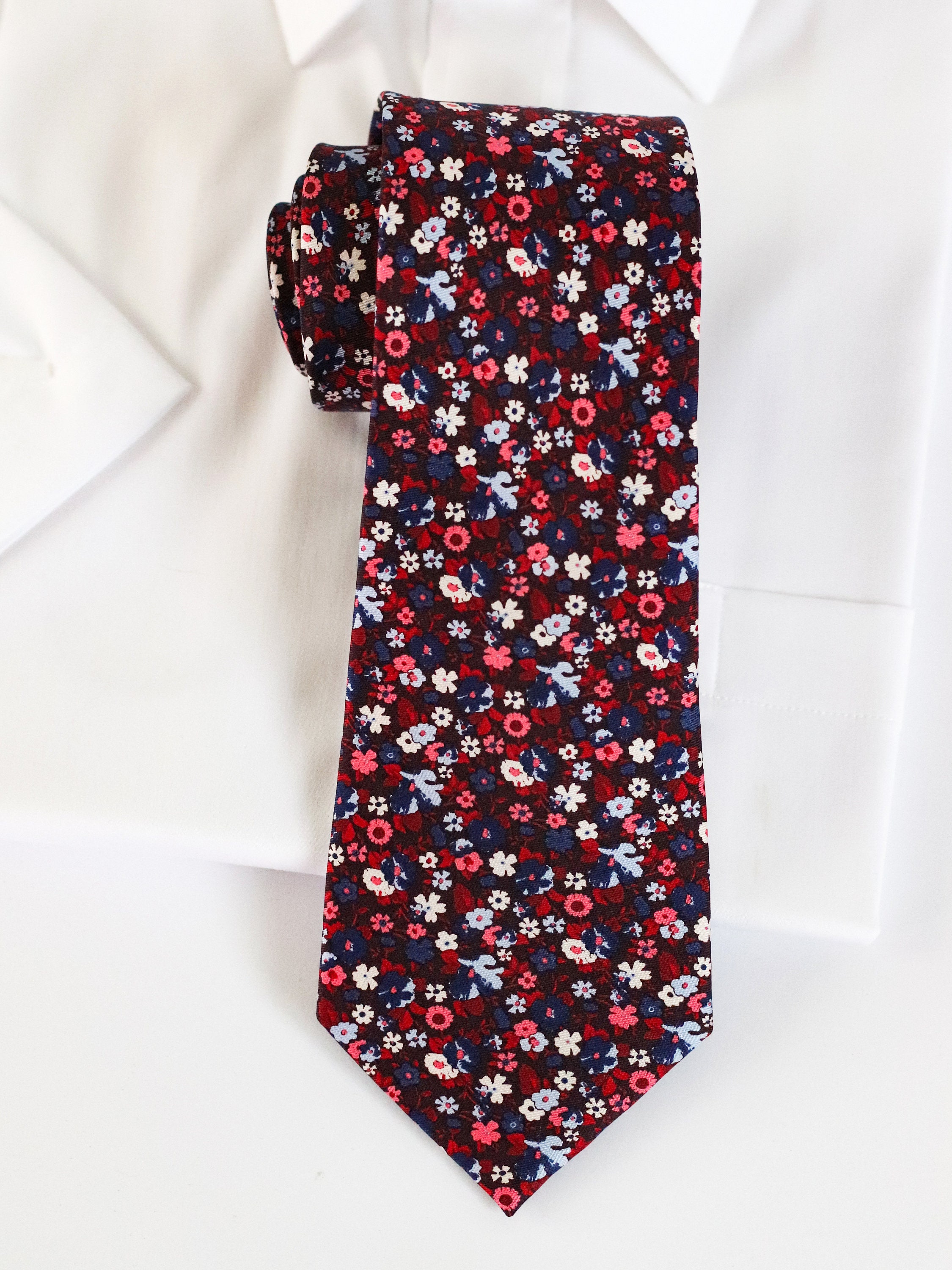 mens burgundy silk tie