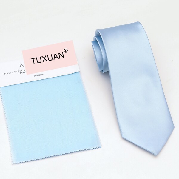 TUXUAN SKY BLUE Wedding Tie, Men’s Ties, Vintage Men’s Tie, Sky Blue Bow Tie, Sky Blue Dress Tie, Pocket Square Sky Blue, Kids Bowtie
