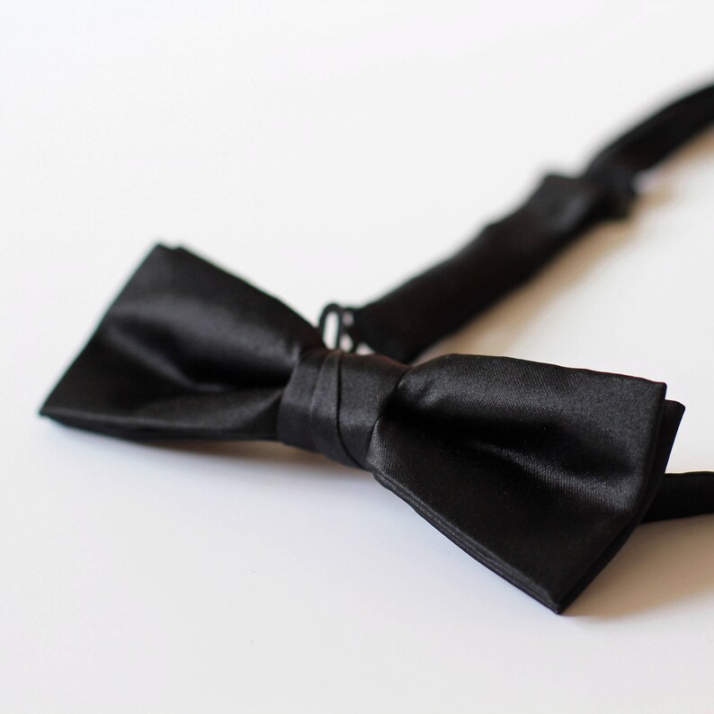 Black Skinny Bow Tie Black Bow Ties Wedding Bow Tie Black Etsy