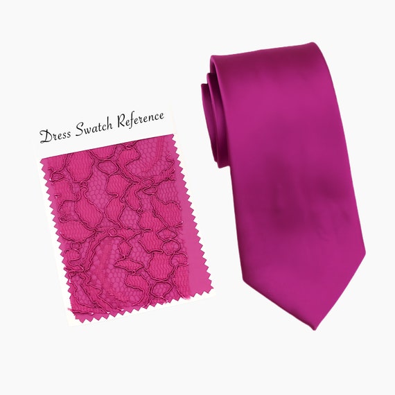 Cassis Wedding Tie, Microfiber Necktie, Solid Color Groomsmen Tie