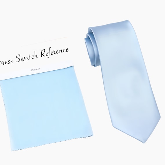 Sky Blue Wedding Tie, Bow Tie, Pocket Square, Cufflinks Set