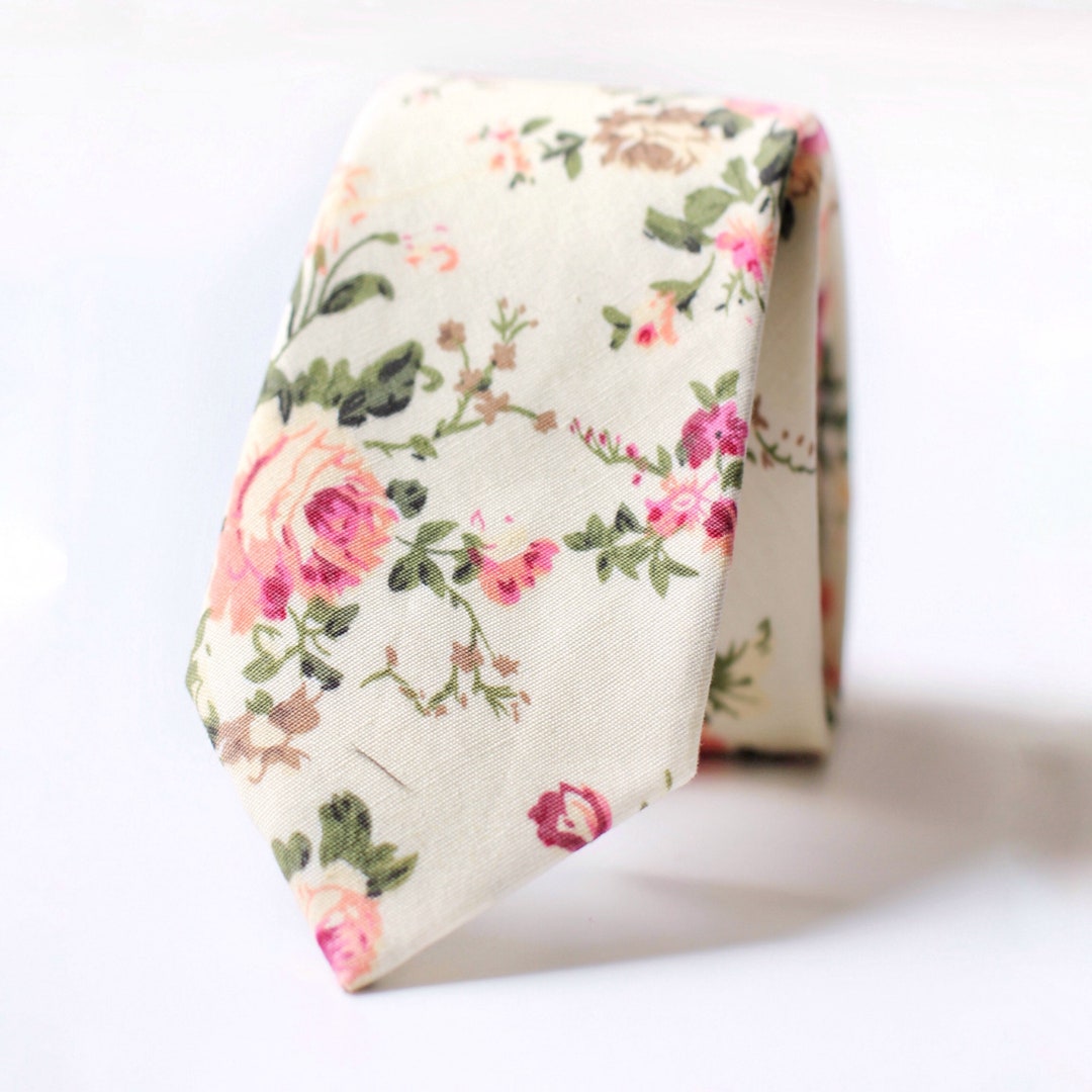 thin floral tie