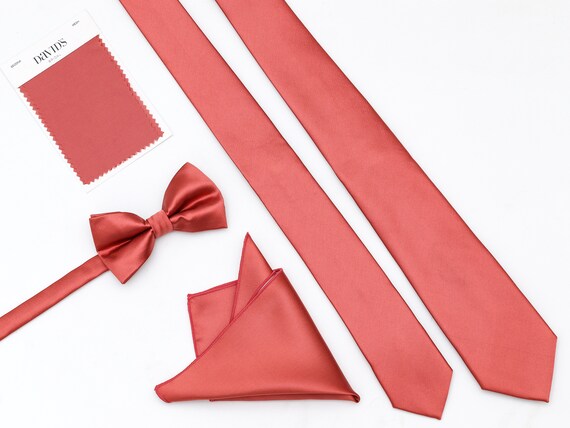 Coral Red Bow Tie in Silk - Côme Red