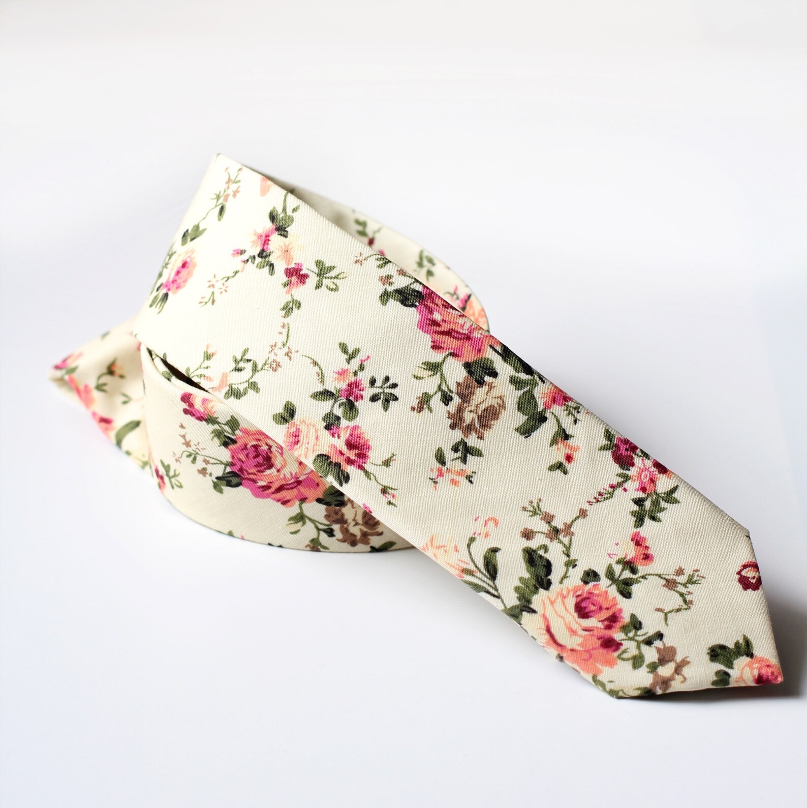 thin floral tie