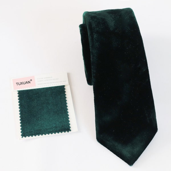 EMERALD Wedding Velvet Tie, Men’s Ties, Vintage Men’s Tie, Emerald Bow Tie, Groomsmen Tie, Emerald Dress Tie, Gift for Men, E1266