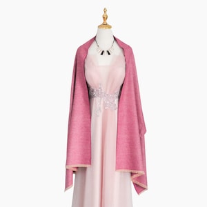 Handmade Champagne Fuchsia Cashmere Pashmina Scarf: Wedding Bridesmaid Shawl