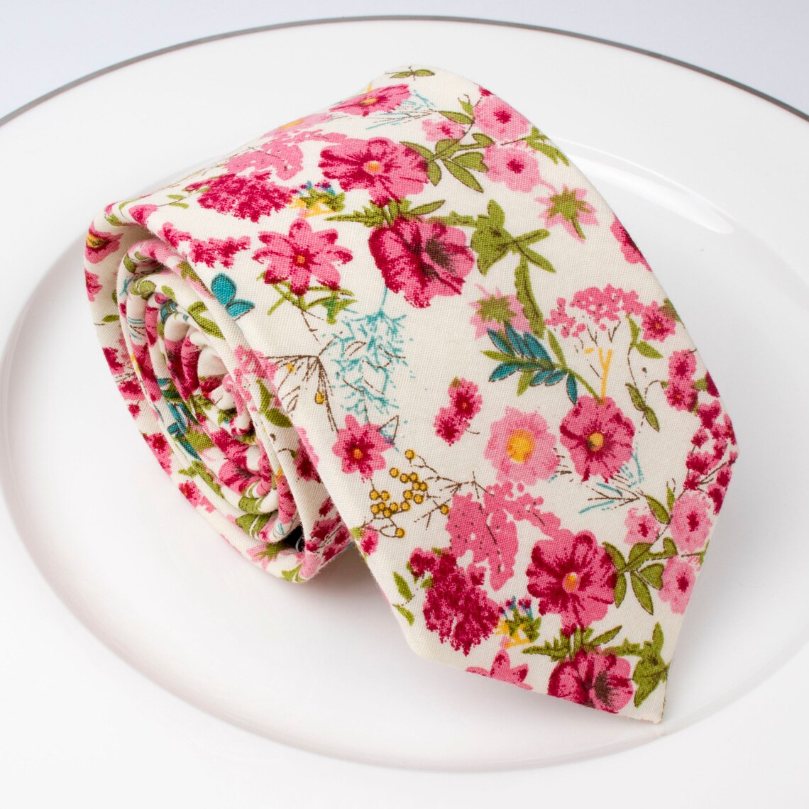 mens pink floral ties