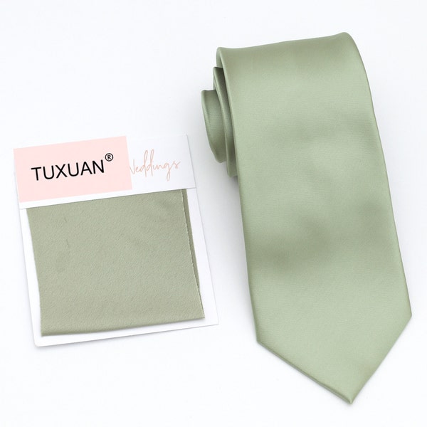 TUXUAN MOSS GREEN Wedding Tie, Wedding Men’s Ties Moss Green, Moss Green Bow Tie, Moss Green Dress Tie, Pocket Square Moss Green, B1120