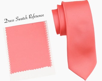 Cravate de mariage récif de corail, pochette de costume ou noeud papillon, microfibre