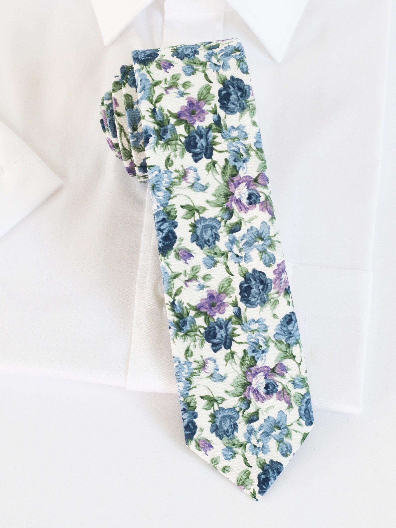 mens blue floral ties