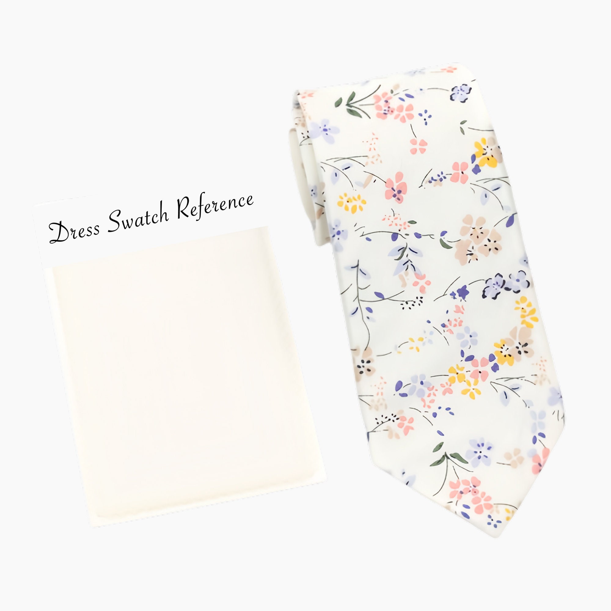 IVORY Floral Wedding Tie, Mist Floral Men’s Tie, Regency Flower Bow Tie, Groomsmen Tie Champagne, Ivory Dress Tie, Pocket Square Tie Ivory