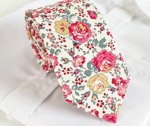 mens pink floral ties