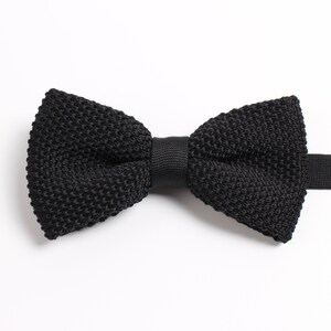 knitted black bow tie