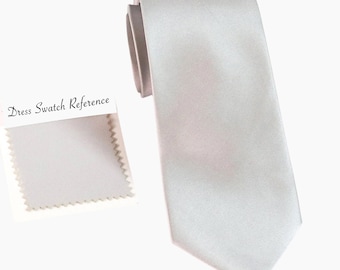 Cloud Wedding Necktie, Solid Microfiber Tie, Valentine's Day Gift