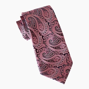 Dusty Rose Paisley Wedding Tie, Wedding Men’s Ties, Vintage Men’s Tie, Dusty Rose Bow Tie, Groomsmen Tie, Dusty Rose Dress Tie, Wedding Gift