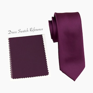Plum Wedding Tie, Groomsmen Necktie, Bow Tie, Pocket Square