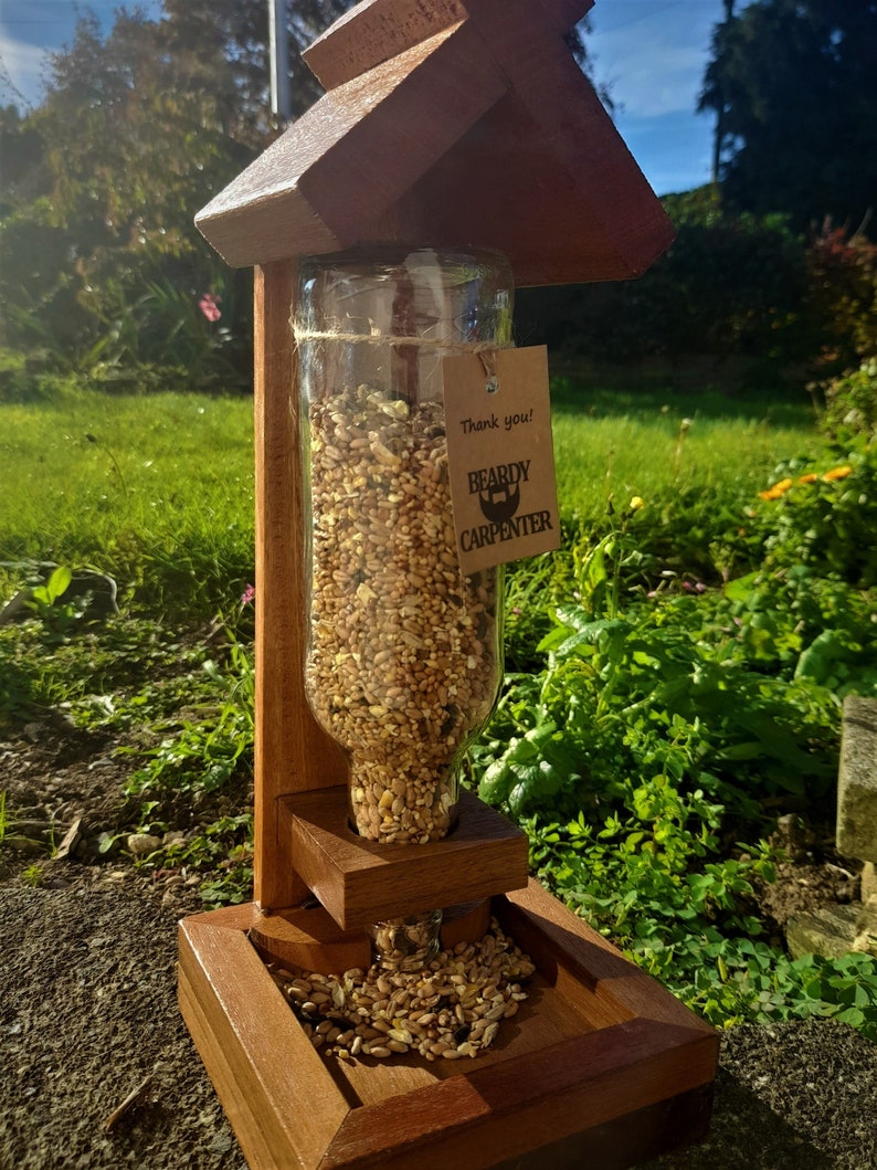Bottle Bird Feeder Outdoor Gift Upcycled Bottle Feeder Garden Wildlife