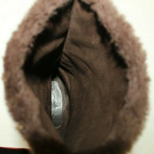 Vintage damstövlar i brun mocka och fuskpäls, NEW LOOK, halvhöga vinterstövlar, storlek 5/38 bild 10