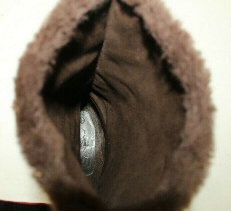 Vintage damstövlar i brun mocka och fuskpäls, NEW LOOK, halvhöga vinterstövlar, storlek 5/38 bild 10