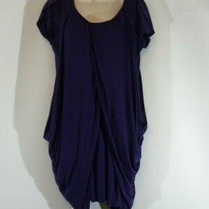 Vintage Women&#39;s Purple Lyocell TED BAKER Wrap Over Tulip Shape Dress Size 12-14 / 40-42