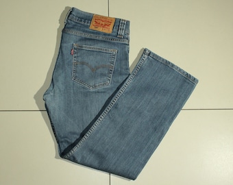 Vintage usado hombres azul denim LEVI'S 506 Zip Stonewashed pierna recta Western Cowboy Country Style Casual Jeans Tamaño 34 L 28