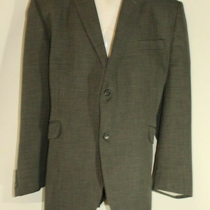Vintage Uomo Grigio Tessuto GEORGE Button Tailored Fit Hip Length Giacca Blazer Dimensione 48R