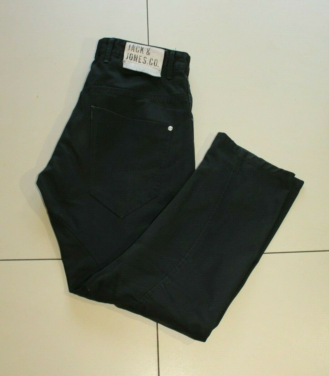 Image of Vintage Men's Black Jack & Jones Anti Fit Button Twisted Workwear Jeans Trousers W 32 L 30