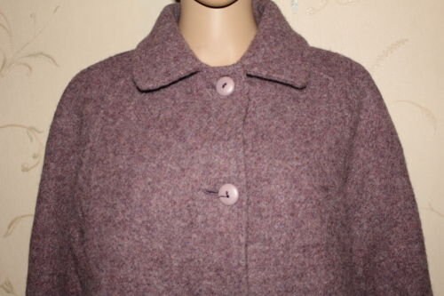 Image of Vintage Purple Wool Button Vent Back Calf Length Winter Coat Jacket Size /