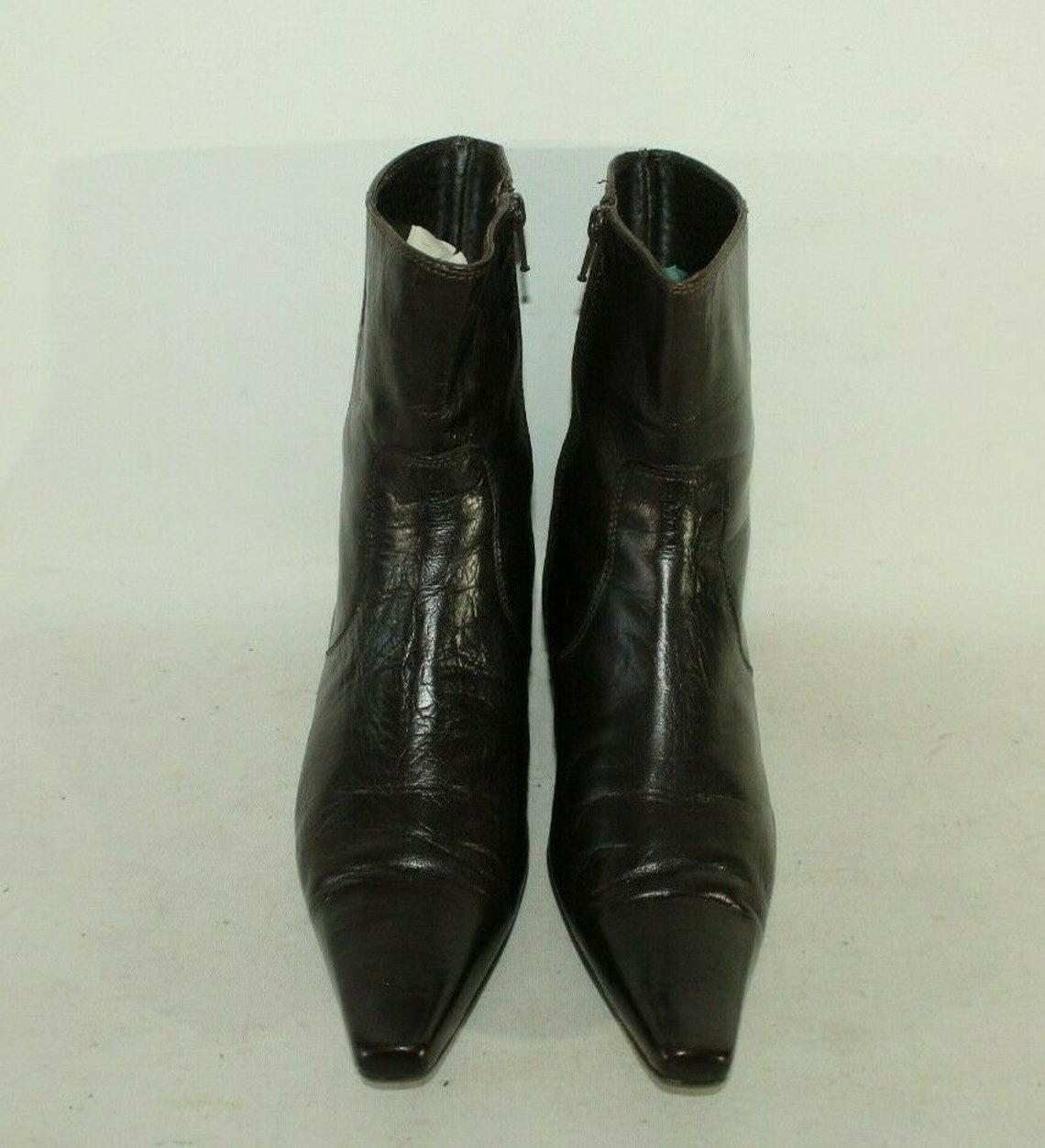 Vintage Women�s Brown Leather GORTZ 17 Zip Pointed Low Etsy