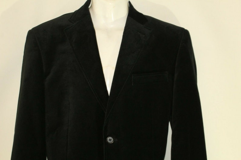 Vintage Men S Black Velvet Batistini Button Tailored Fit Casual Jacket Blazer Size 4252 Men S Clothing Clothing Valresa Com