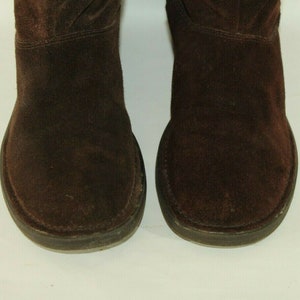 Vintage damstövlar i brun mocka och fuskpäls, NEW LOOK, halvhöga vinterstövlar, storlek 5/38 bild 4