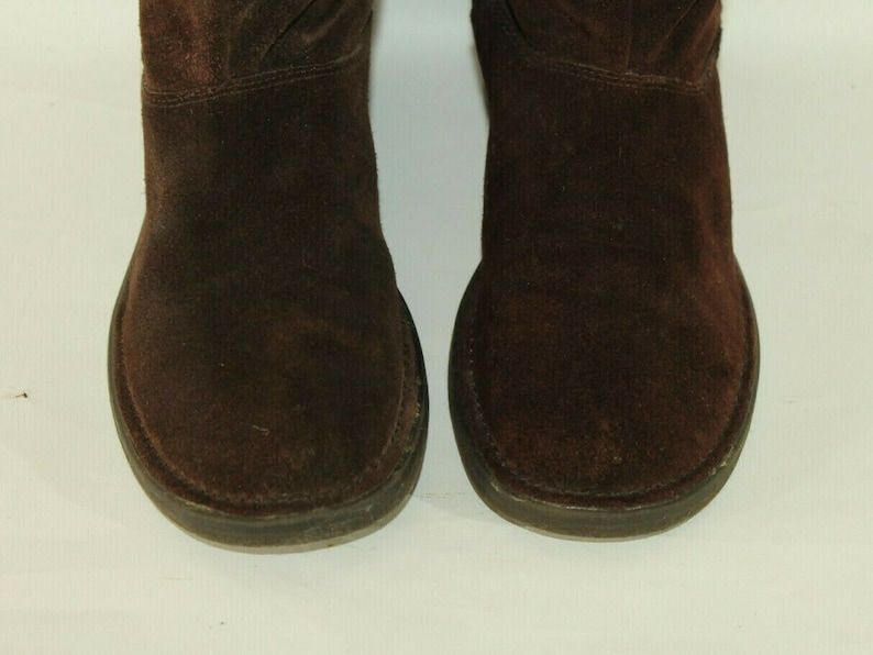 Vintage damstövlar i brun mocka och fuskpäls, NEW LOOK, halvhöga vinterstövlar, storlek 5/38 bild 4