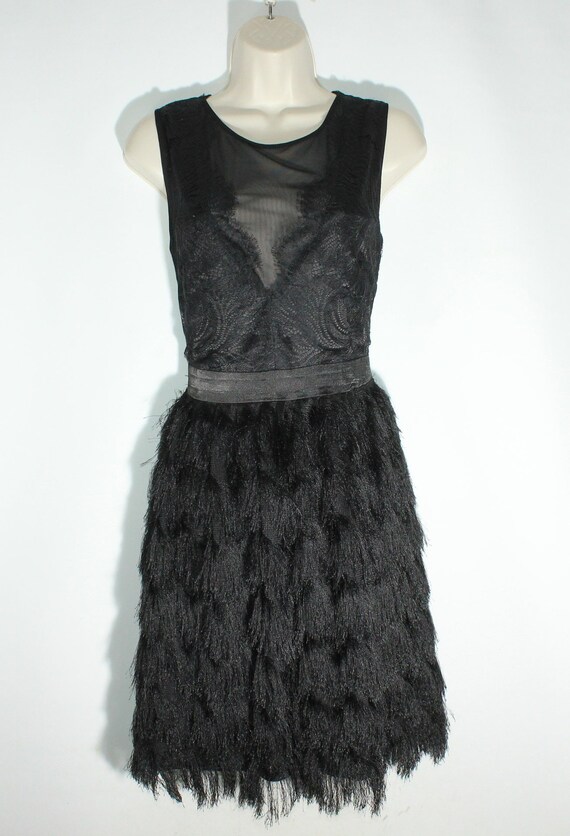 Women's Black Guipure SISTAGLAM Sleeveless Tasseled Casual Party Prom  Evening Dress Size 12 - Etsy
