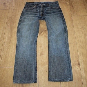 Vintage Men&#39;s Blue Denim LEVI&#39;S 507 Zip Faded Straight Leg  Jeans Size 33 L 30