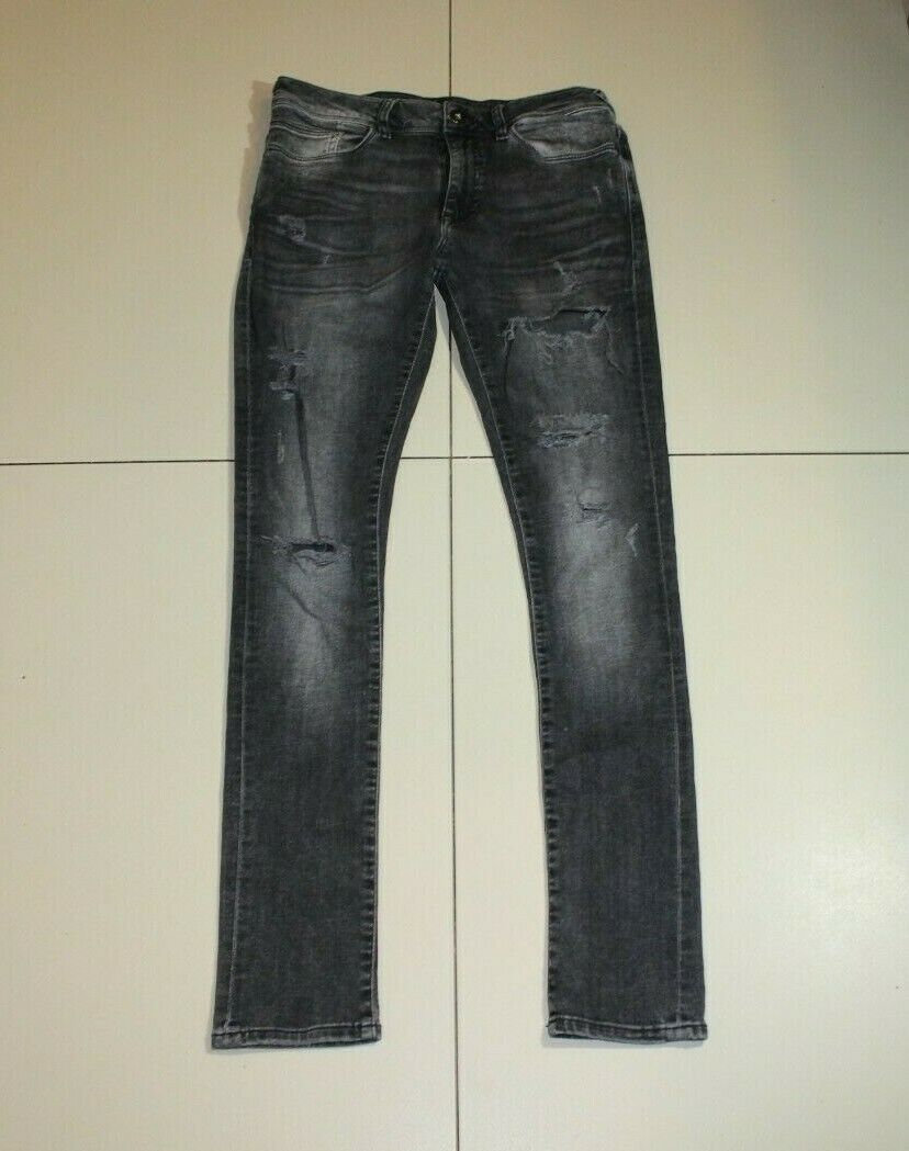 Vintage Men's Grey Denim RIVER ISLAND Zip Slim Skinny Ripped Casual Jeans Size 30 L 32 Etsy UK