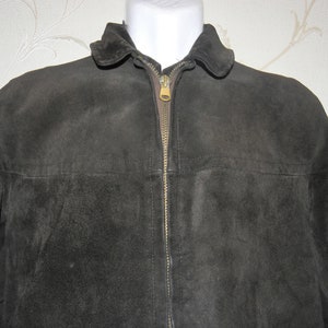 Vintage Brown Suede PATANAKKA Zip Lace Side Hip Length Baker Jacket Size 48 Grunge