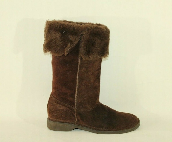 Vintage Women's Brown Suede \u0026 Faux Fur 