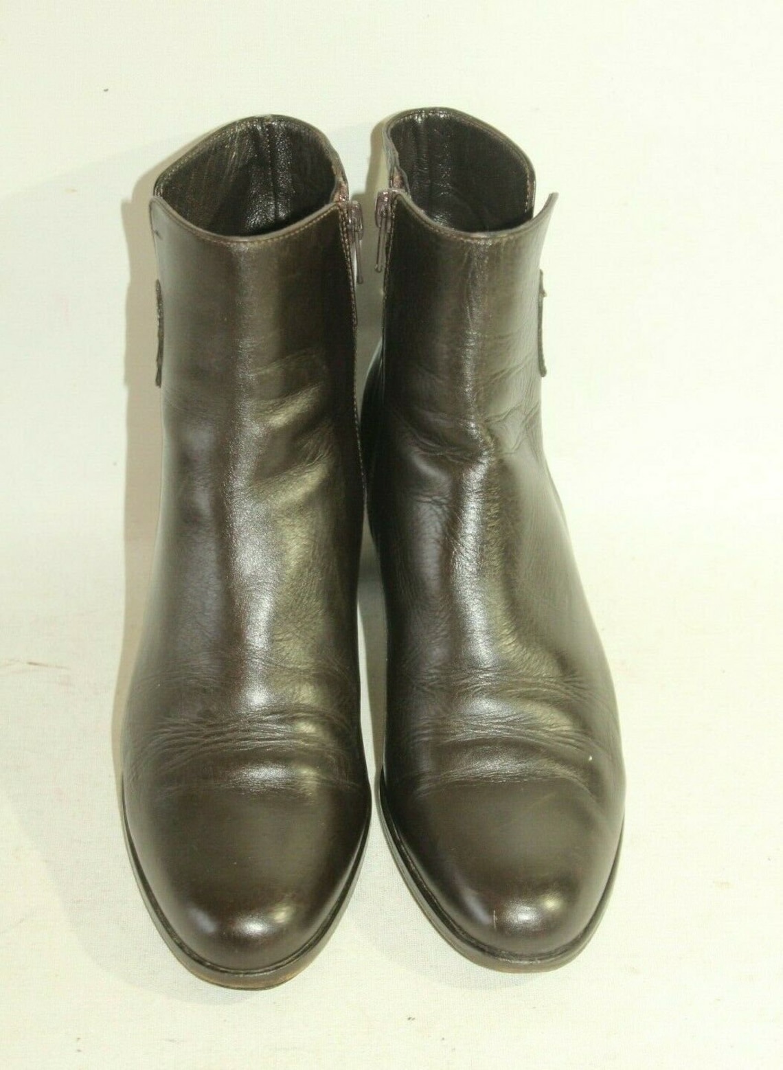 Vintage Brown Leather CINZIA VALLE Zip Pointed Mid Heel Casual - Etsy UK
