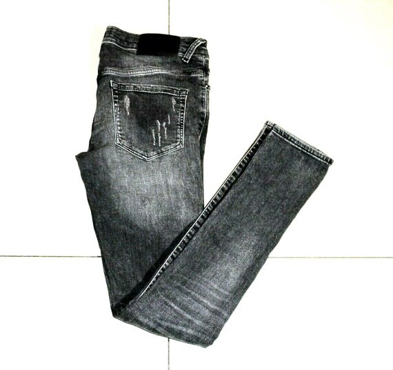 Jean Skinny River Island Taille 6 – Noir Délavé, Jambe 30, Coton Denim, Occasion Très Bon état