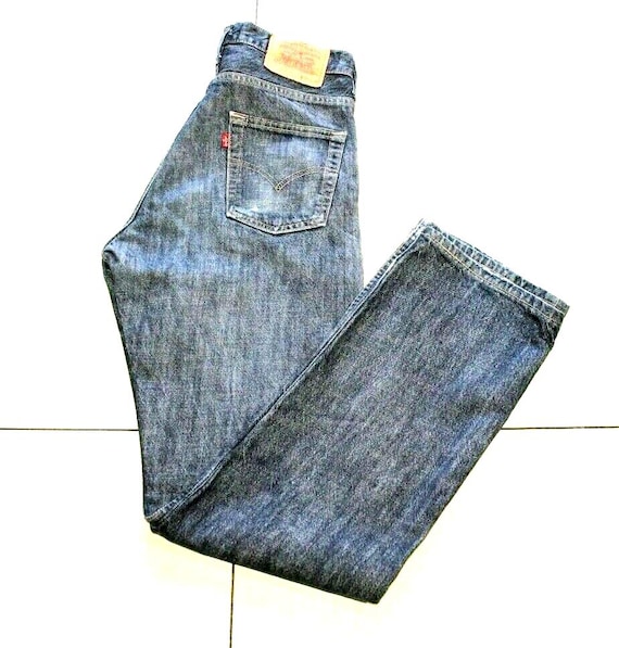 Vintage Men's Blue Denim LEVI'S 515 Zip Straight Leg Stonewashed